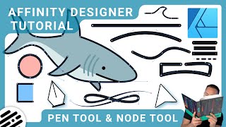 Affinity Designer Pen Tool and Node Tool Tutorial  Beginner to Advanced [upl. by Asiral763]