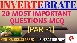 Invertebrates Mcq Lower Nonchordata 20 most important questions and answers [upl. by Yrmac]