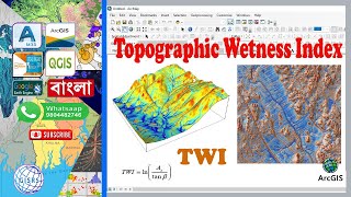 TWI  Topographic Wetness Index Calculation From DEM in ArcGIS  Topographic index [upl. by Nnylrats]