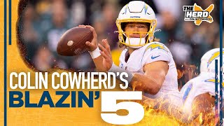 Blazin 5 Colin Cowherds picks for Week 10 of the 2021 NFL season  THE HERD [upl. by Elianore]