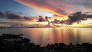 Drone Aerial video of a beautiful Sunset taken at Weno Moen within Chuuk lagoon Chuuk State [upl. by Von]