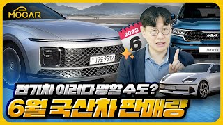 6월 국산차 판매 순위 1등은 기적의 자동차전기차 이대로면 큰일인데 [upl. by Assed]