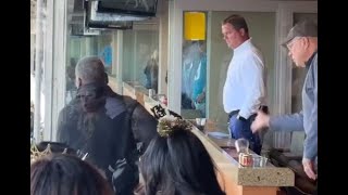 Panthers Owner David Tepper appears to throw drink at Jaguars fan [upl. by Alfonzo]