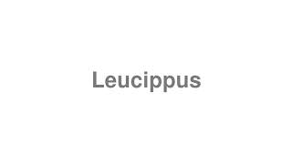 How to Pronounce quotLeucippusquot [upl. by Oberheim]