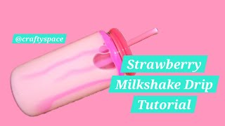 DIY Strawberry Drip Milkshake Tumbler Tutorial Snowglobe Tumbler Makers [upl. by Hamlin714]