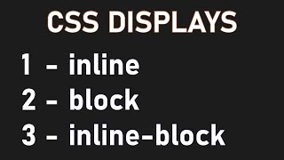 Three Main CSS Displays  inline block inlineblock  Full Concept [upl. by Demetre]