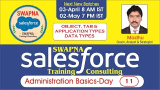 11Salesforce Basics Salesforce Custom Application  Object TabScreen OptionsSalesforce DataTypes [upl. by Ocirema]