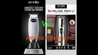 Andis Cordless T Outliner Vs Slimline Pro Li ReviewDemo [upl. by Enicnarf51]