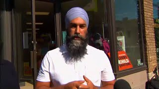 Jagmeet Singh speaks with reporters about leaders debate – September 9 2021 [upl. by Winthorpe]