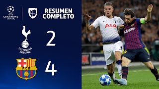 Tottenham 24 Barcelona  GOLES Y RESUMEN  Grupo B UEFA Champions League [upl. by Marquita]