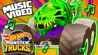 Official Monster Truck MUSIC VIDEO 🎶  “Fossil Fury” ft Skelesaurus 💀🦖  Hot Wheels Monster Trucks [upl. by Lienaj]