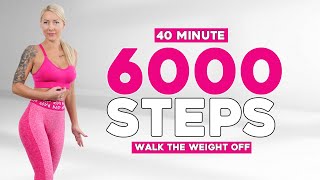 6000 STEPS FAST WALKING WORKOUT 40 Min Burning Endurance Knee Friendly No Jumping [upl. by Aicarg416]