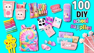 100 DIY  SCHOOL SUPPLIES IDEAS  BACK TO SCHOOL HACKS AND CRAFTS [upl. by Oruntha324]