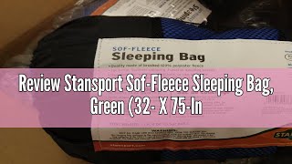 Review Stansport SofFleece Sleeping Bag Green 32 X 75Inch [upl. by Adnima]