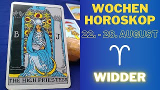 Große Überraschung 🎁🥰 Wochenhoroskop  Widder  2228August 2022 [upl. by Kyl]