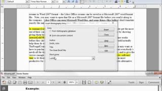 LibreOfficeWriter 40 Adding a Bibliography [upl. by Tanitansy]