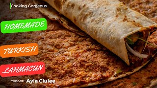 Learn How to Make Homemade Lahmacun  Turkish Pizza  The Famous Turkish Street Food [upl. by Ynoffit]