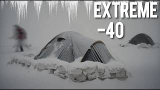 EXTREME Winter Snow Storm Camping 40° Solo Camping 4 Days  Snowstorm amp HOT TENT [upl. by Jar]