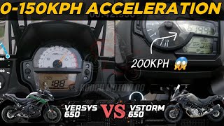 Kawasaki Versys 650 🆚️ Suzuki VStorm 650XT  0150kph Acceleration  Top Speed  Pros amp Cons 🔥 [upl. by Nehgam]