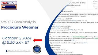 SYS017 Data Analysis Procedure Webinar [upl. by Popele]