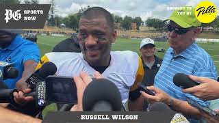 Steelers training camp Russell Wilson breaks down his first practice injury rehab [upl. by Fay]