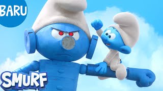 Papa Popok 🤖👶  EPISODE LENGKAP  Seri Baru 3D Smurf [upl. by Oirretno773]