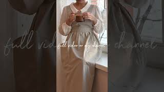 DIY Pinafore Apron Dress from old bedsheet shorts youtubeshorts sewing [upl. by Kariotta410]