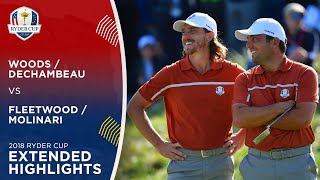 Woods amp DeChambeau vs Fleetwood amp Molinari  Extended Highlights  2018 Ryder Cup [upl. by Donnamarie791]