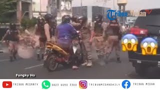 Satpol PP Medan Pukuli Pengendara Motor hingga Videonya Viral [upl. by Rausch796]