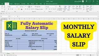 Excel में monthly सैलरी स्लिप कैसे बनाये I How to create salary slip in excel [upl. by Tnomad]