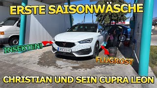 Erste Community Saisonwäsche Auto waschen mit Christian und seinem weißen CUPRA LEON [upl. by Concha969]