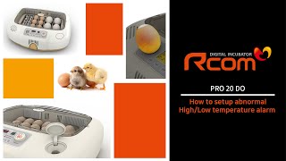 Rcom PRO 20 DO Incubator  How to setup abnormal HighLow temperature alarm [upl. by Esmerelda]