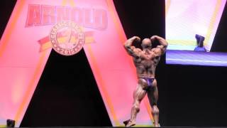 Mike Kefalianos posing  Arnold Classic Europe 2015 [upl. by Dnalra155]