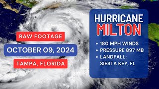 Hurricane Milton Landfall  Raw Footage  October 09 2024  Tampa Florida [upl. by Filippo]