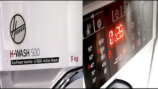 HOOVER HWASH 500 WASHING MACHINE 9KG  COLOURSYNTHETIC [upl. by Ynaiffit180]