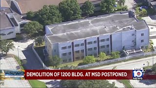 Demolition of Marjory Stoneman Douglas 1200 building postponed due to weather [upl. by Gnaig]