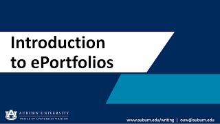 Introduction to ePortfolios [upl. by Ardnassela]