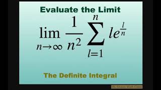 Evaluate the limit as n approaches infinity of 1n2 sum l eln Using formula [upl. by Dearr]