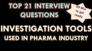 Investigation tools used in Pharmaceutical industry l Interview Questions [upl. by Prescott]