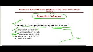 Immediate Inference mcq bpsc [upl. by Betthel884]