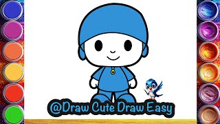 How to draw pocoyo❤️💙🌈 stepbystep pocoyodrawing kidsartDrawing forkids Lets Draw Together [upl. by Fernanda]