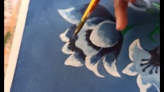 FLORAL ACRYLIC PAINTING TIMELAPSE [upl. by Mundt]