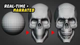 Sculpting Skull in Blender  Tutorial [upl. by Domela]