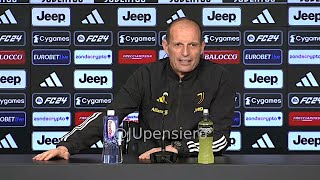 Conferenza stampa ALLEGRI pre InterJuve quotChiesa Rabiot Alcaraz Djalò convocati mi girano quandoquot [upl. by Asirak]