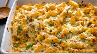 Easy Creamy Tuna Pasta Bake  Super Comfort Food [upl. by Htaras]