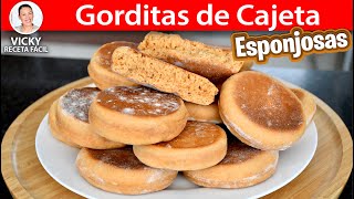 GORDITAS DE CAJETA ESPONJOSAS  Vicky Receta Facil [upl. by Stefanac648]