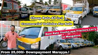 All Types oF Goods Vehicles For Sale In Mangalore Maraya💥From 90000 Commercial Vehicles with Loan [upl. by Krenek]