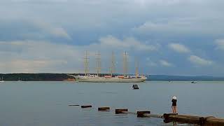 Golden Horizon Luxury Ship Leaves Poole Harbour [upl. by Anayd]