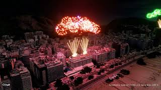 🎆 Réveillon Espetacular Fogos de Artifício em Copacabana 2023 4K  FWSim [upl. by Ahseiat]