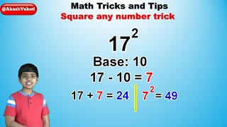 Learn to Square any number I Vedic Math I Math Tricks and Tips [upl. by Adhamh]